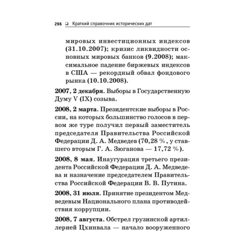 Краткий справочник исторических дат