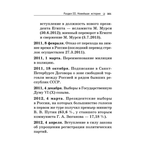 Краткий справочник исторических дат