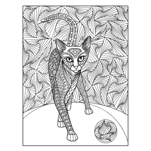 Раскраска-зендудл. Кототерапия